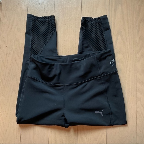 Puma Capri Active Leggings Mesh Panel Black - Picture 6 of 9